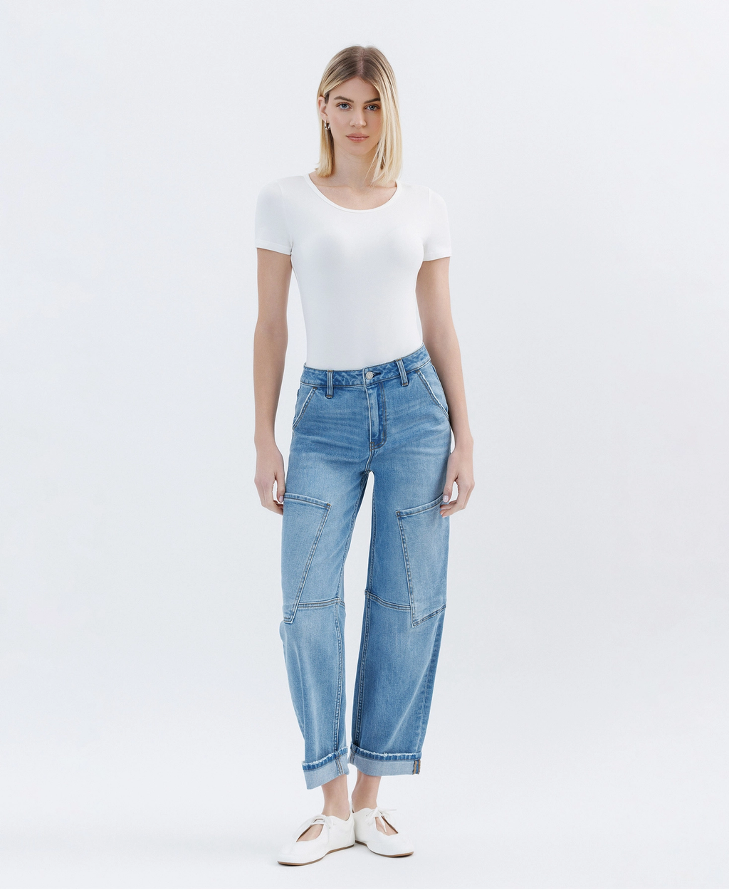 Super High Rise Utility Barrel Leg Jeans | AUGUSTINE