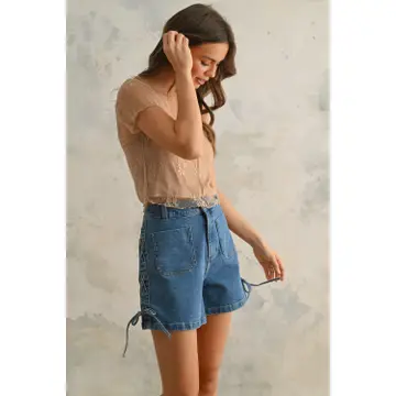 Lace Fabric with Tank Top Lined Top - Tan