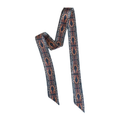 Western Harvest Twilly Scarf in Deep Juniper: Floral Western Satin Chiffon Green Scarf