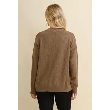 Horse Shoe Pullover Sweater - BROWN