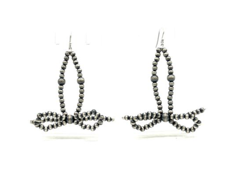 Sterling Silver Bow Tie Earrings