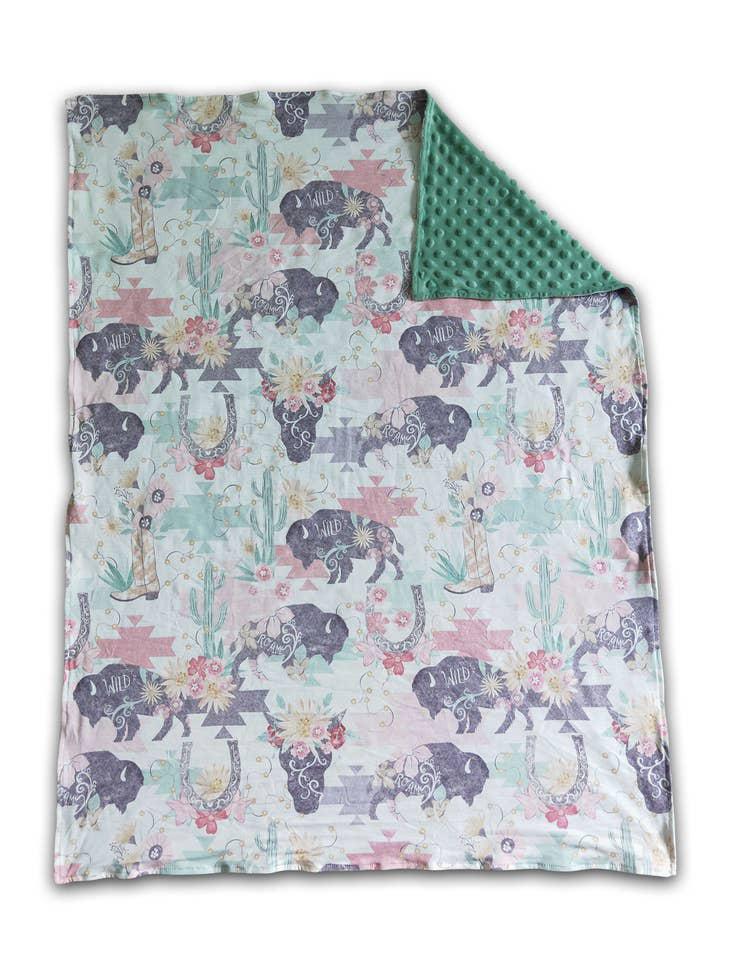 BUFFALO WESTERN MINKY BABY/KIDS BLANKET
