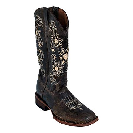 Ladies Sunflower Distressed Chocolate S-Toe