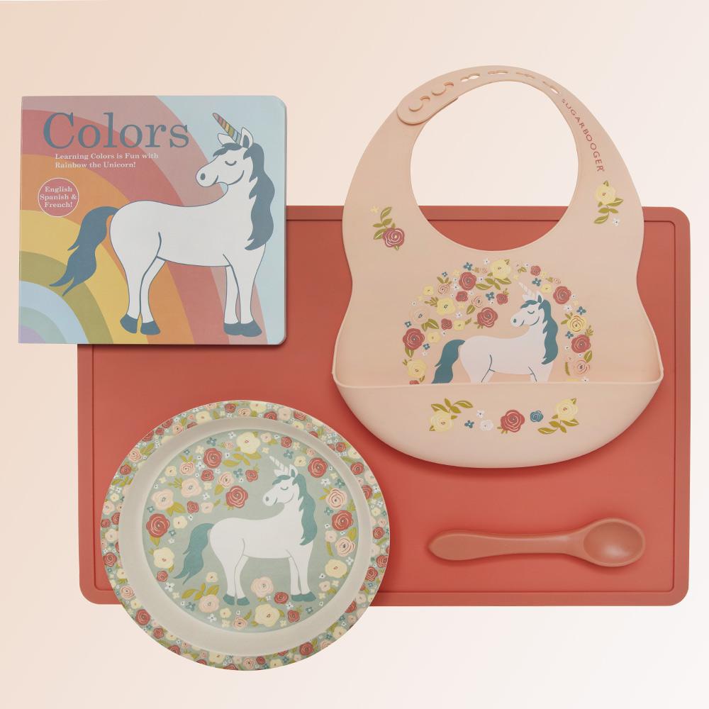Fresh & Messy Silicone Bib & Spoon Set | Unicorn