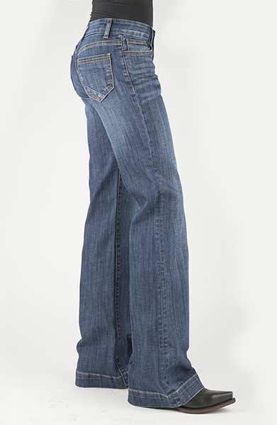 WOMENS JEAN 214 FIT TROUSER STYLE BOTTOM CORNER PIECED BACK PKT 11-054-0214-0808 BU