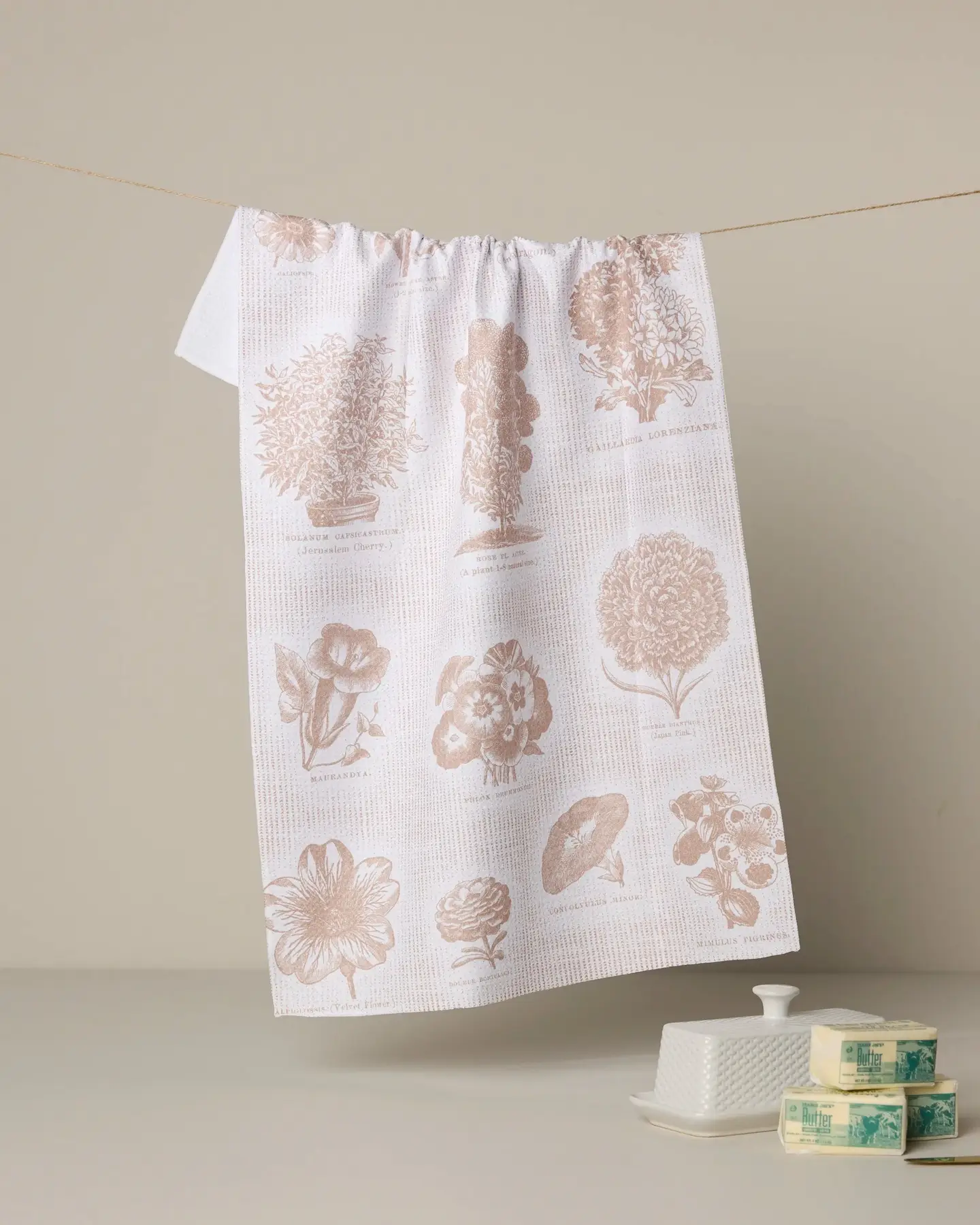 Floral Glossary Tea Towel