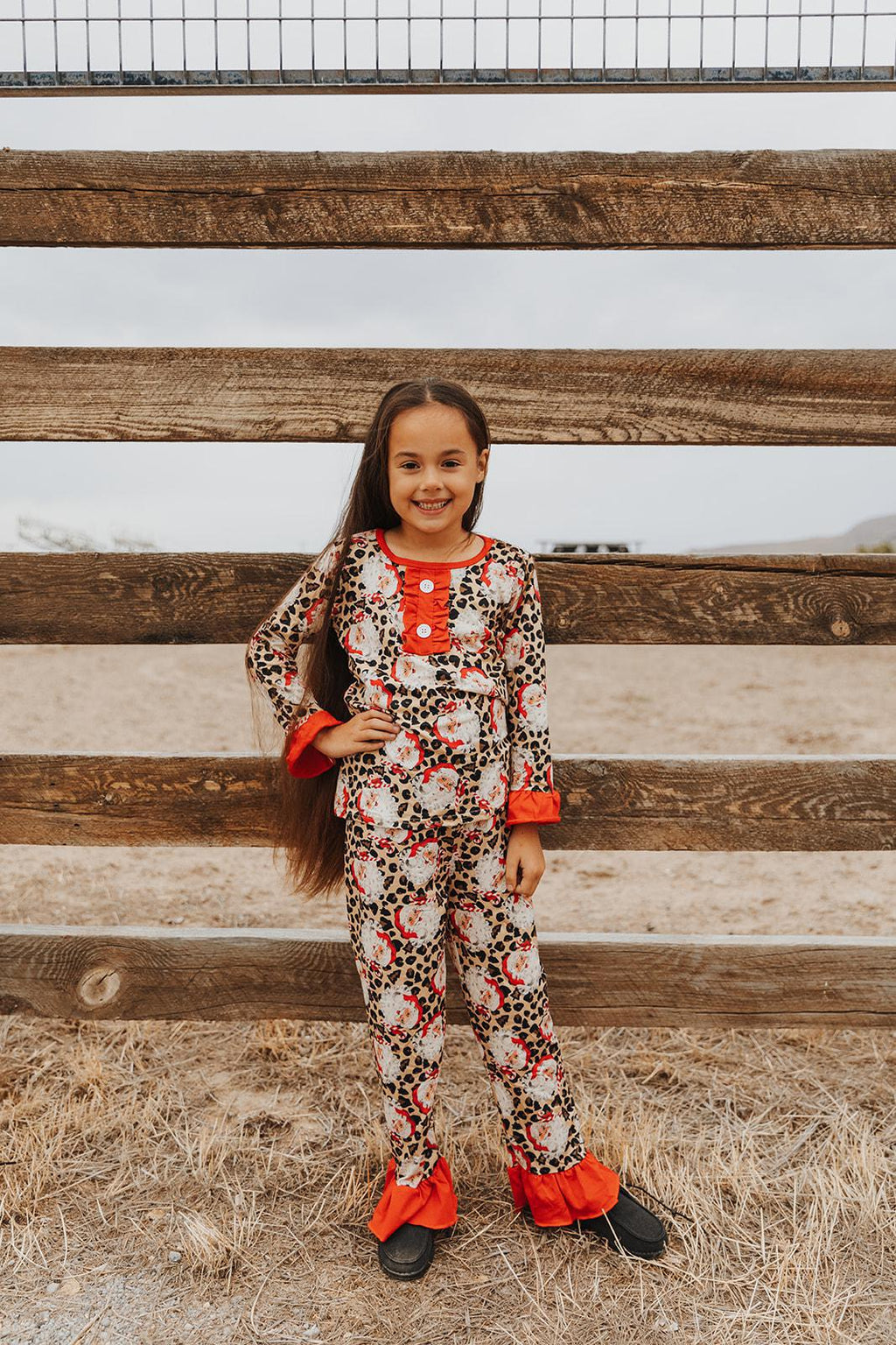 LEOPARD SANTA CHRISTMAS PAJAMA SET
