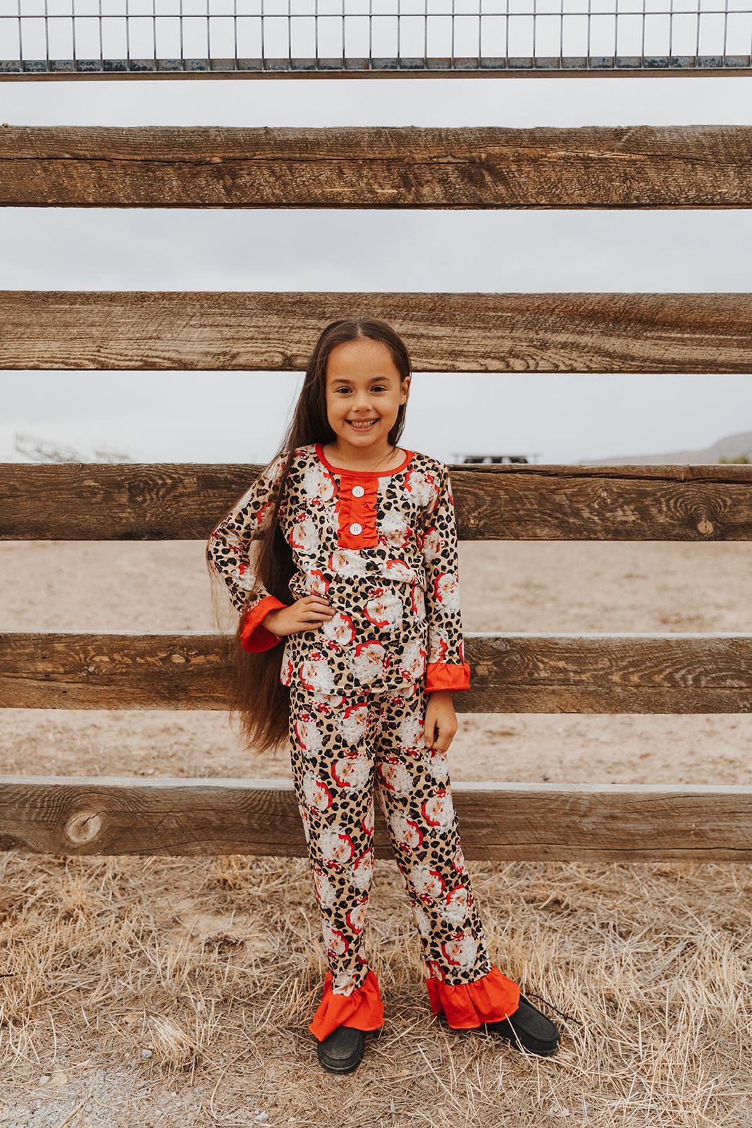 LEOPARD SANTA CHRISTMAS PAJAMA SET