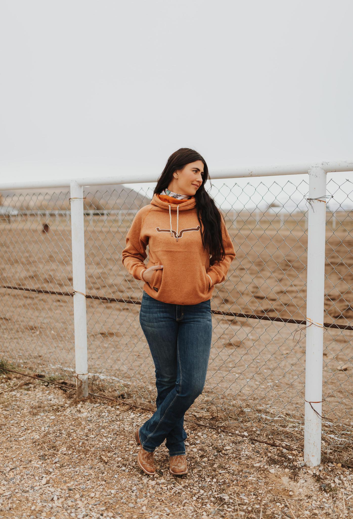 KIMES WOMEN'S TWO SCOOPS FLEECE - RUSTY HEATHER