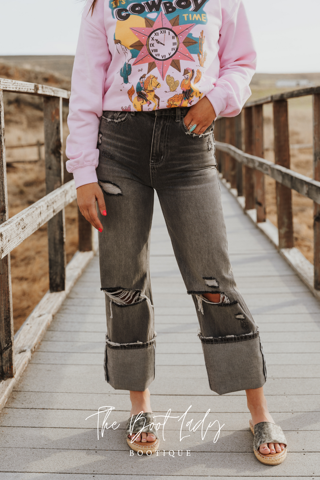 90'S VINTAGE FLARE JEANS | GRANITE