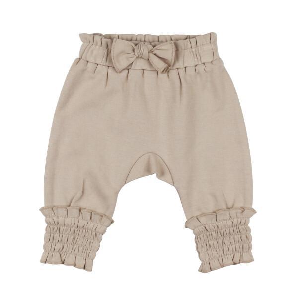 Organic Smocked Bubble Pants - OATMEAL