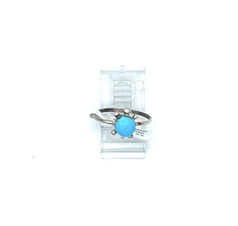 Navajo Handmade Kingman Turquoise Ring-Trista Siow