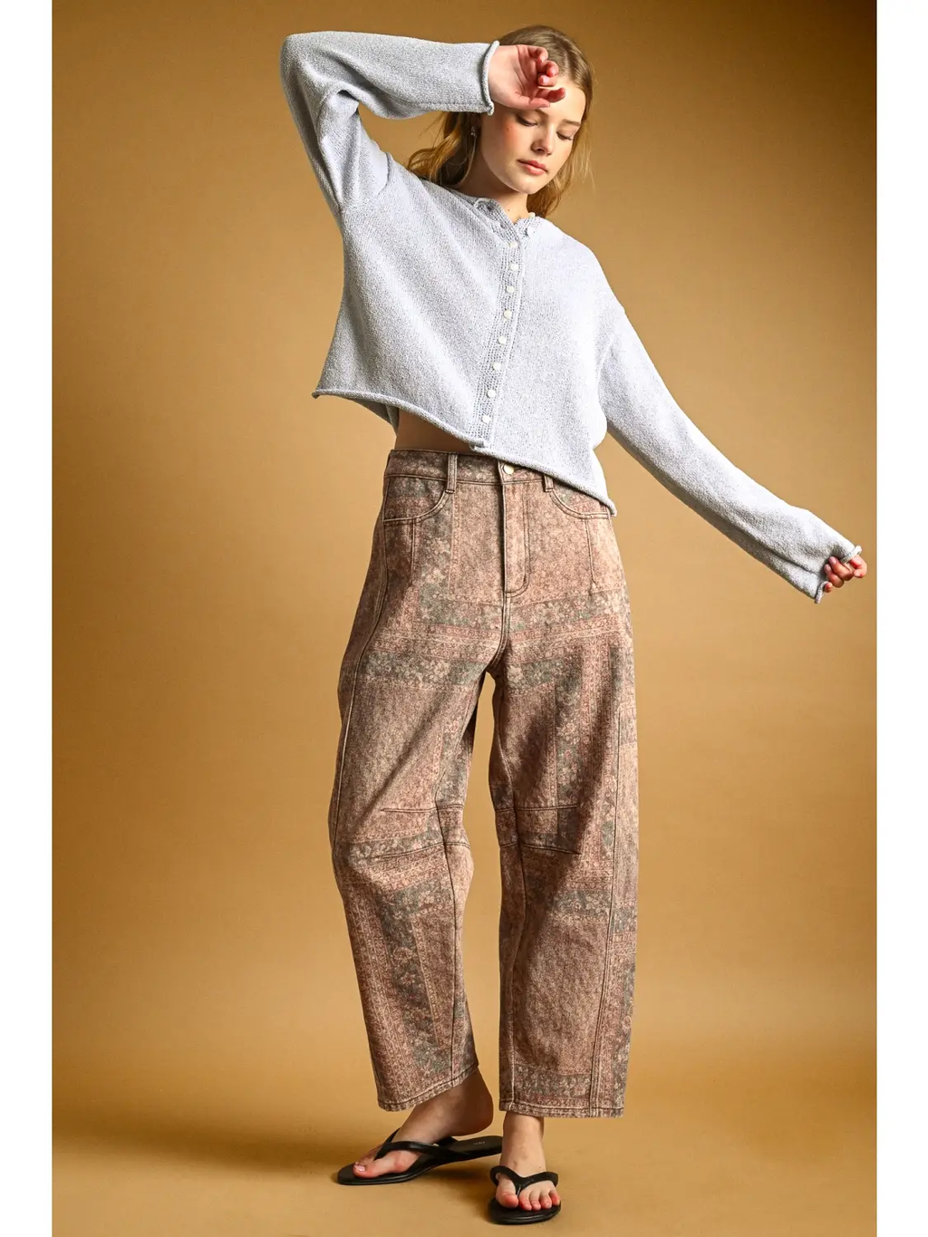 Printed Barrel Pants