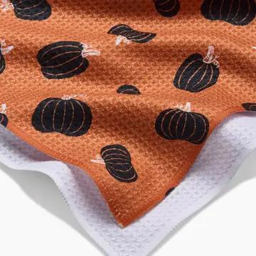 Halloween Black Pumpkins Tea Towel