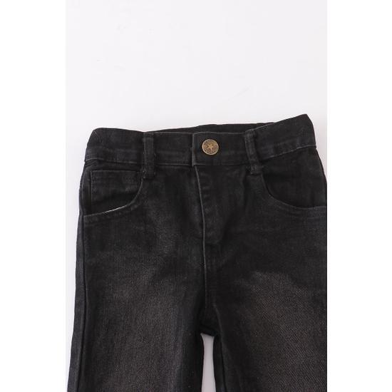 BLACK TASSEL DENIM JEANS