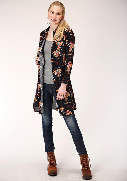 RETRO RODEO PRT LS SHIRT DRESS 03-057-0590-6095