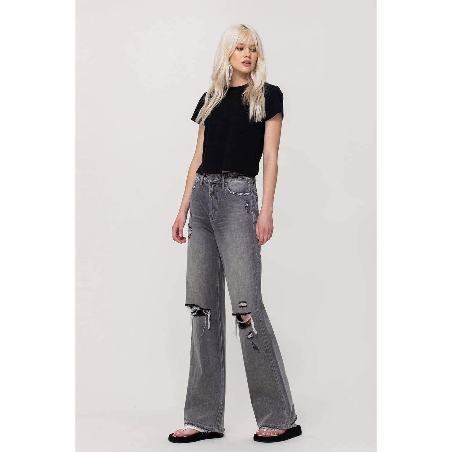 90'S VINTAGE FLARE JEANS | GRANITE