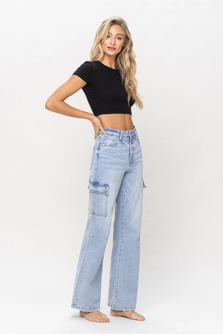 90's Vintage Straight Jeans with Cargo Utility - Reverent