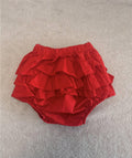 BABY RUFFLE BUMMIES - SOLID RED