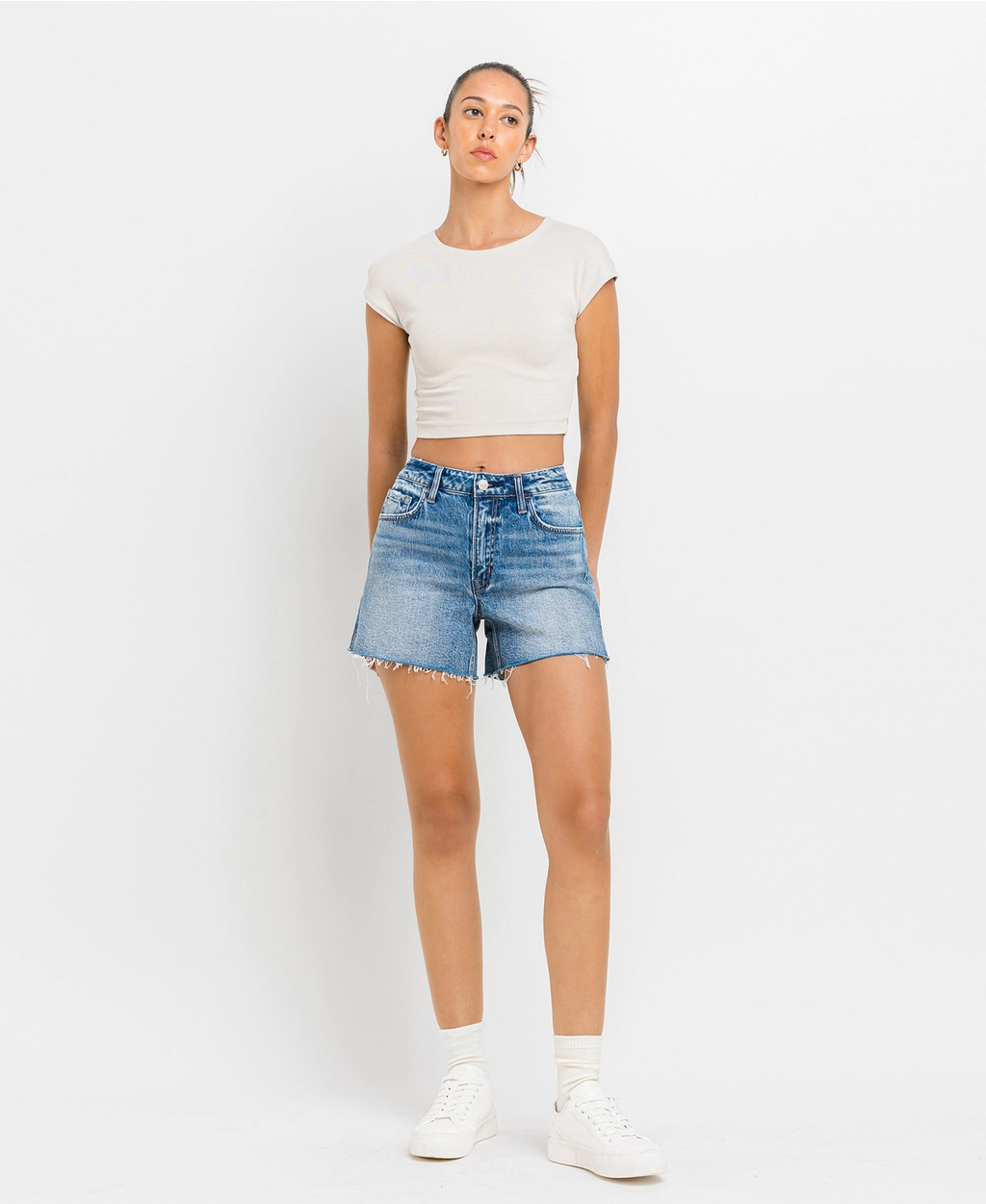 High Rise Waist Clean Cut A Line Shorts | INNER CIRCLE
