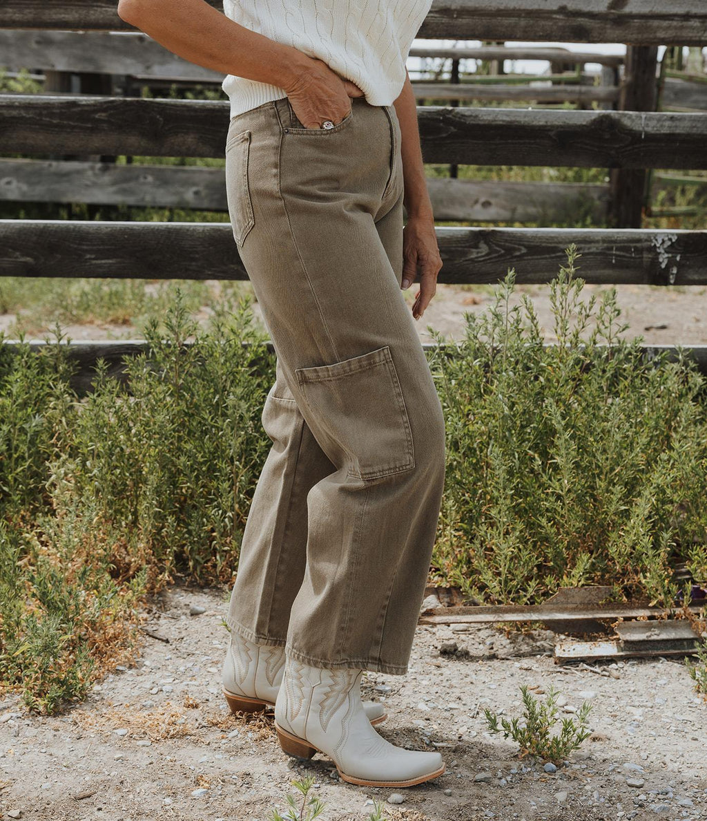 Washed Color Cargo Pants - Washed Brown