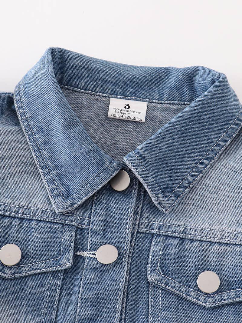 DENIM RUFFLE GIRL VEST