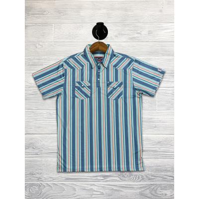 Red Dirt Hat Co. Teal & Coral Striped Polo