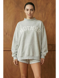 MOTHER | 'mother' Embroidered Mock Neck Sweatshirt