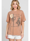 CACTUS COWBOY SHORT SLEEVE GRAPHIC TEE - MINERAL BURNT ORANGE