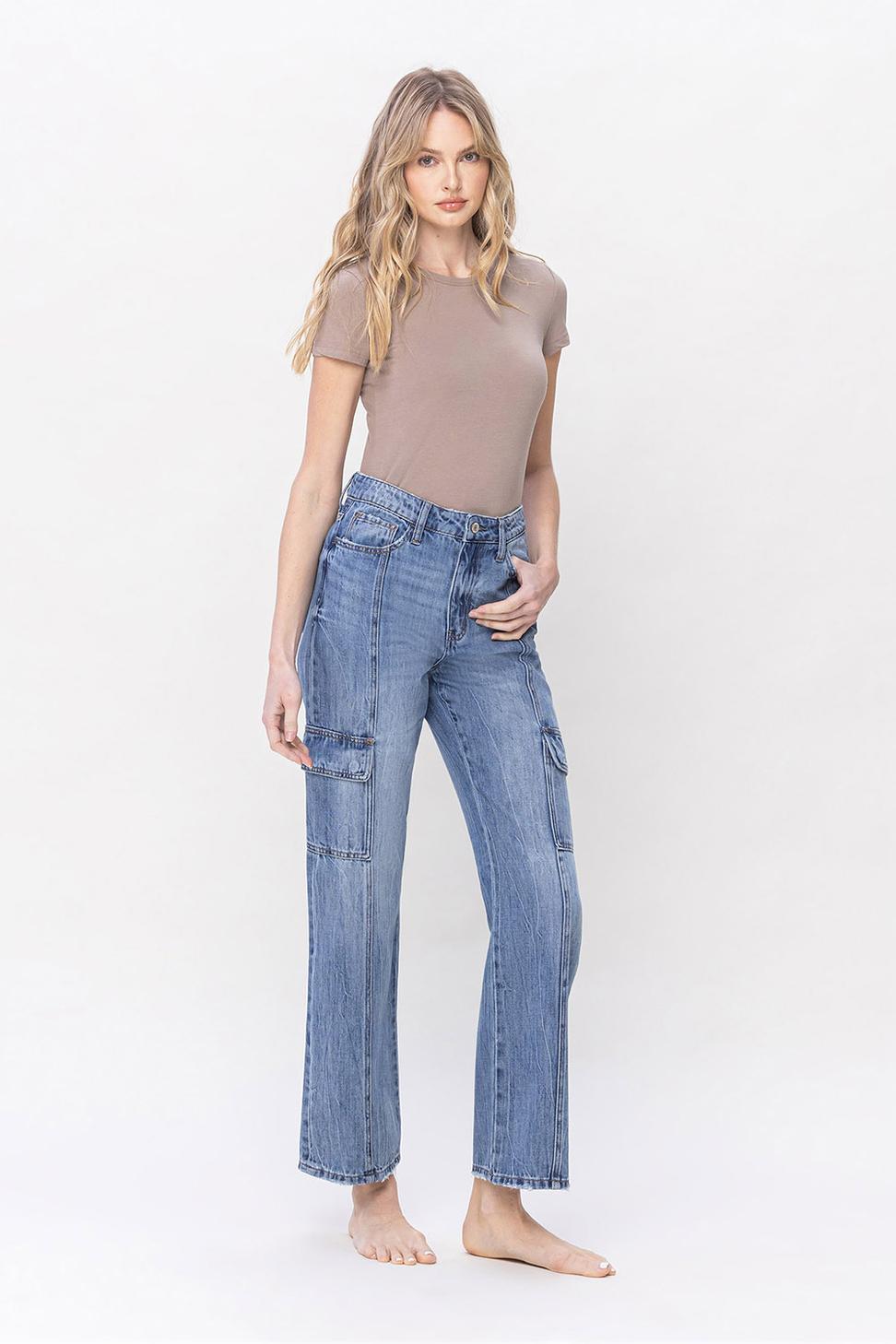 HIGH RISE DAD CARGO PANT - CHARM