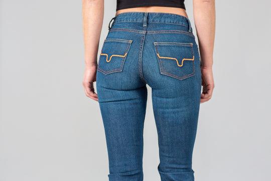 KIMES WOMENS JEANS - LOLA RAW HEM BLUE