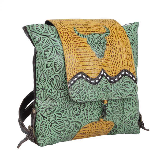 BULL'S EYE LEATHER & HAIRON BAG S-4767
