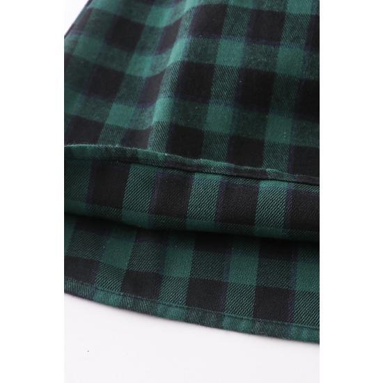 FOREST PLAID SMOCKED DRESS