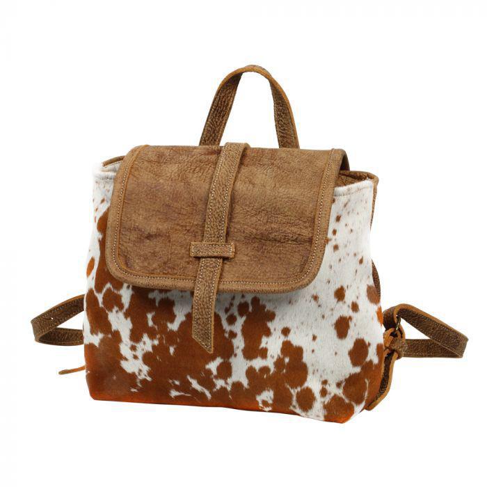 LEATHER FLAP HAIRONBACKPACK BAG S-1216