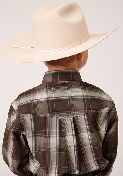 BOYS L/S SHIRT   AMARILLO Y/DYED PLAIDS - COTTON  1227 PINEWOOD PLAI