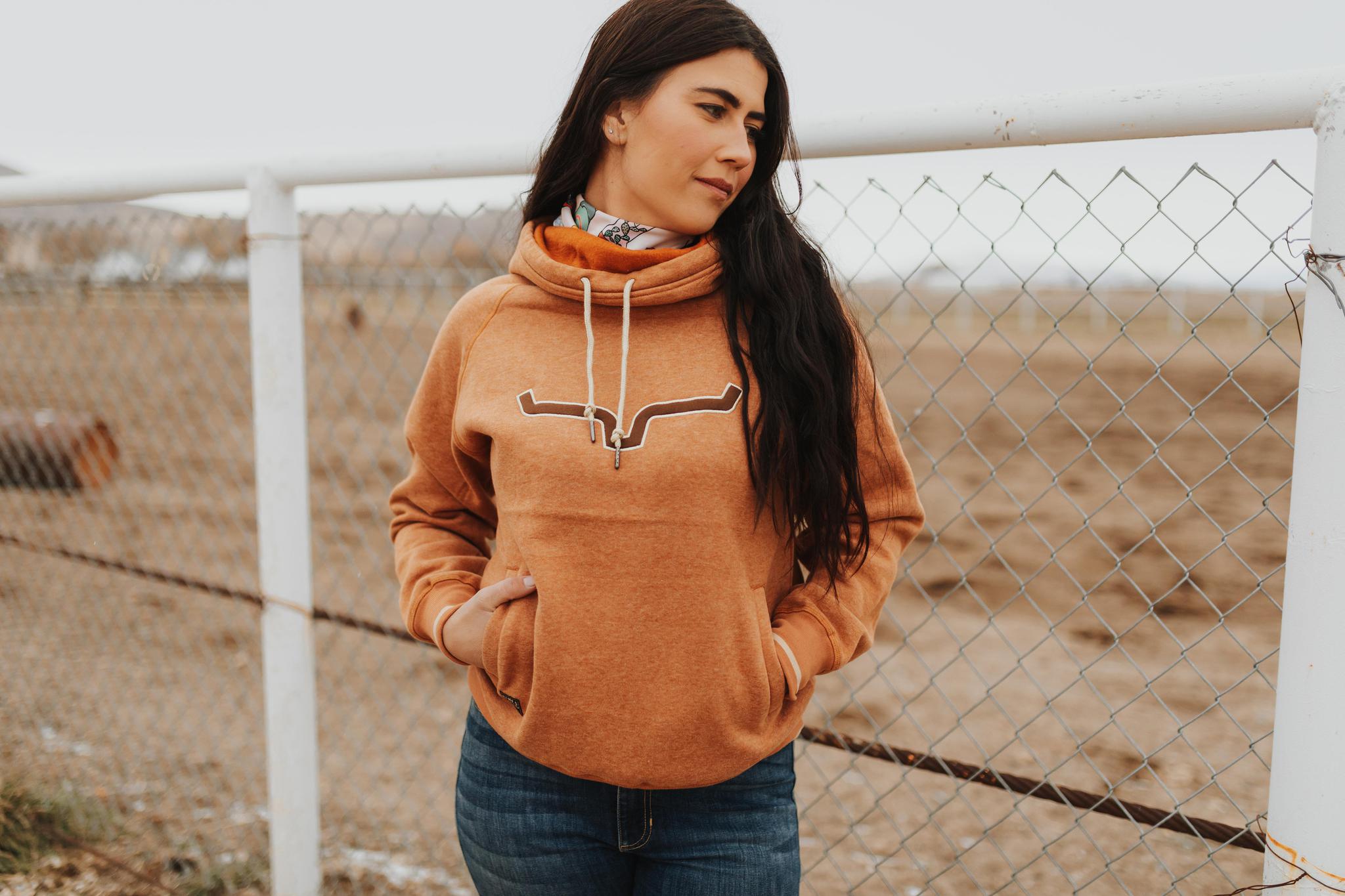 KIMES WOMEN'S TWO SCOOPS FLEECE - RUSTY HEATHER