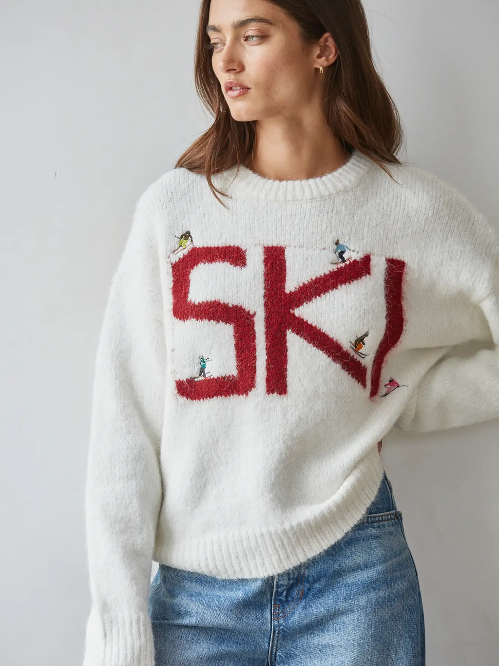 Knit Sweater Crew Neck Long Sleeve Pullover Top