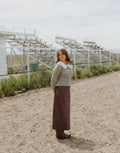 Satin Maxi Skirt - Brown