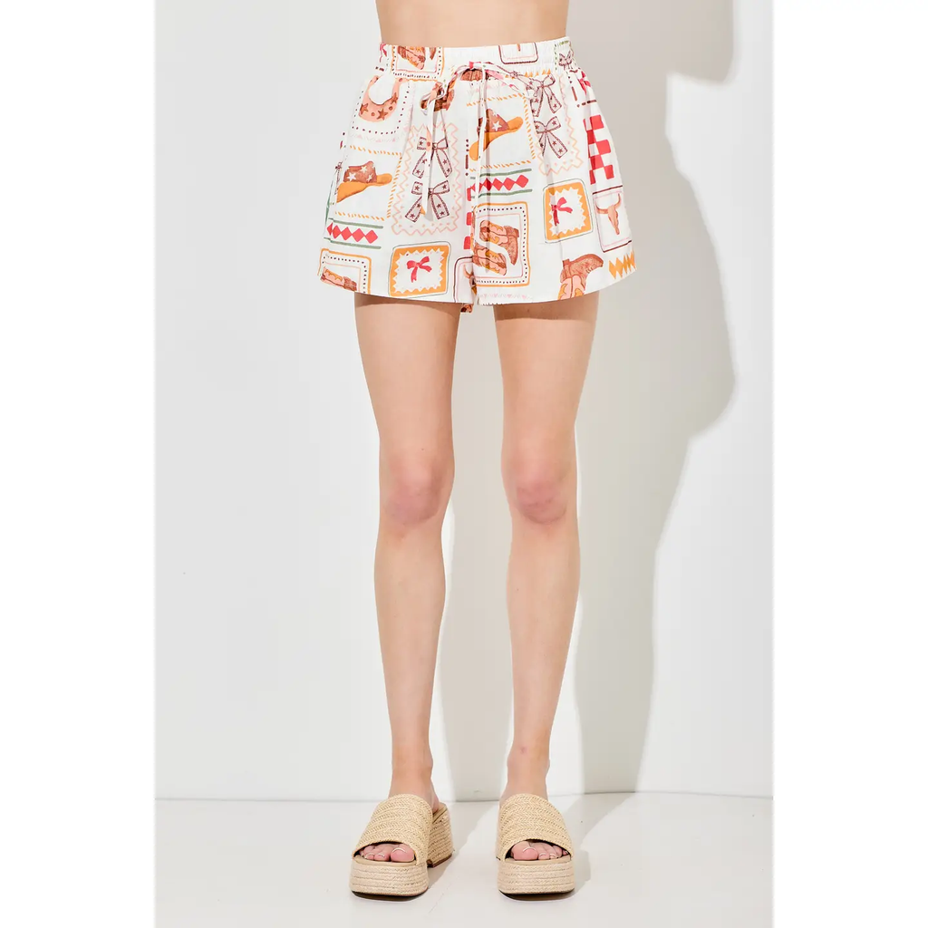 Western Print Short