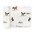 Stretch Knit Swaddle Blanket - Wild Horses