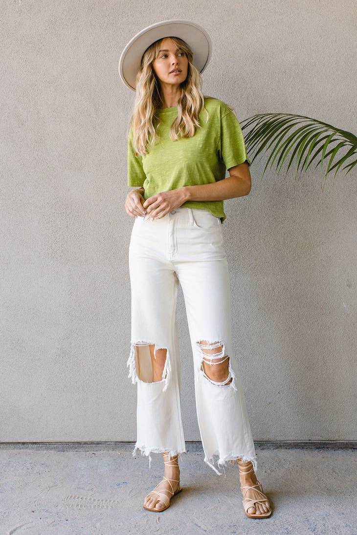 90'S VINTAGE CROP FLARE - BLUSHING