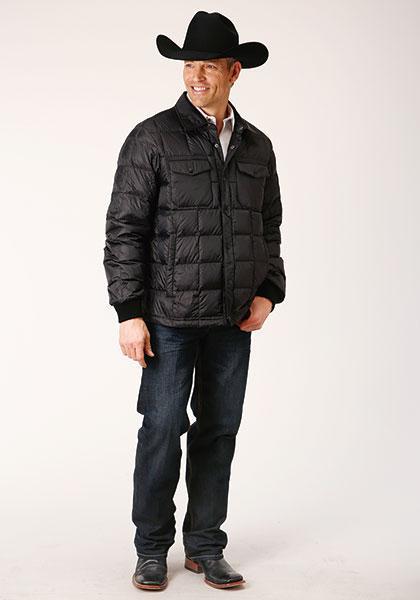 ROPER MEN'S CRUSHABLE PARACHUTE JACKET 1744 BLACK NYLON DOWN PROOF COATED