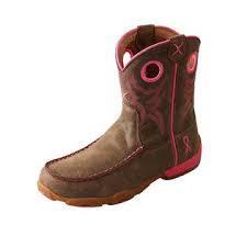 KID'S DRIVING MOC BOOT - BOMBER/NEON PINK YDB0001