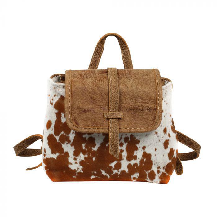 LEATHER FLAP HAIRONBACKPACK BAG S-1216