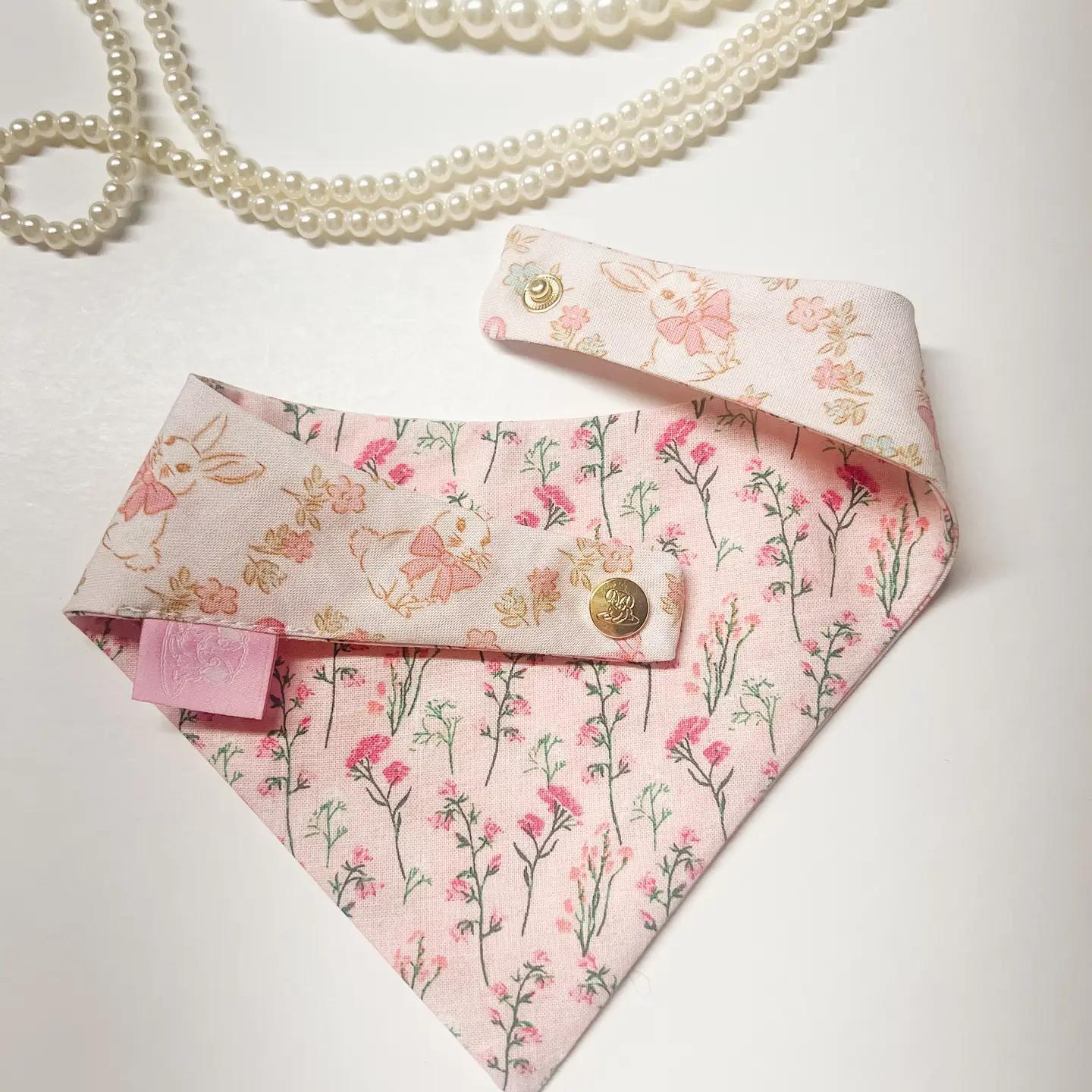 Floral Bunny Reversible Dog Bandana