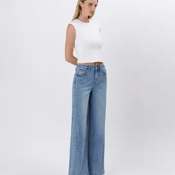 High Rise Seam Detail Palazzo Jeans | ENTHUSE