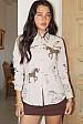 COWGIRL PRINT BUTTON UP FITTED TOP