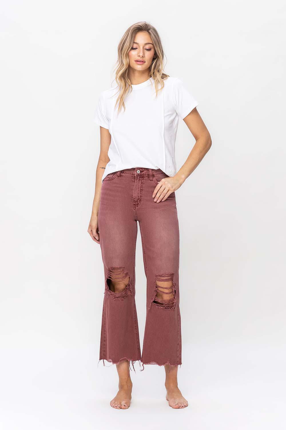 90'S VINTAGE CROP FLARE - RUSSET BROWN