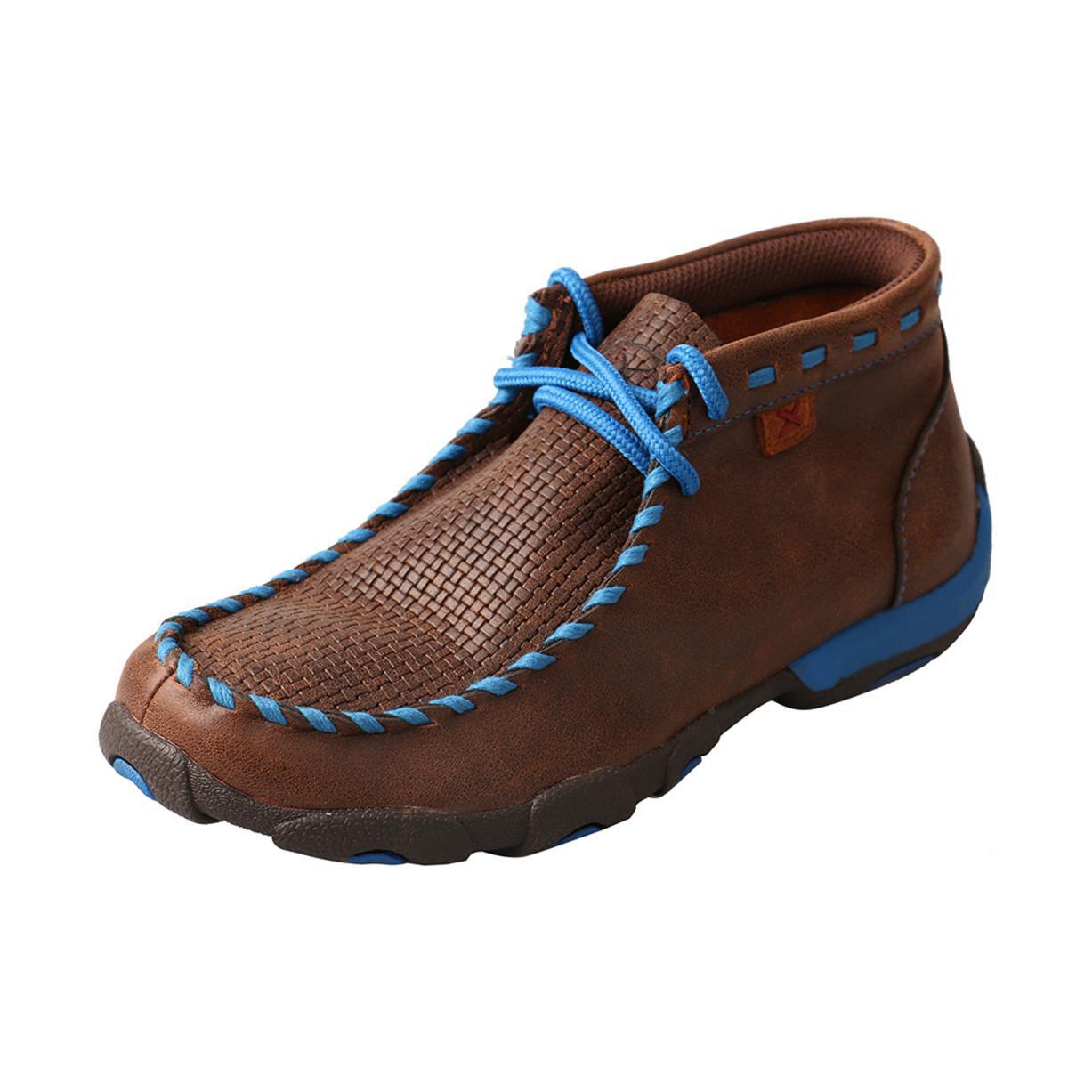 YOUTH DRIVING MOCCASINS BOMBER/ BROWN+BLUE YDM0027
