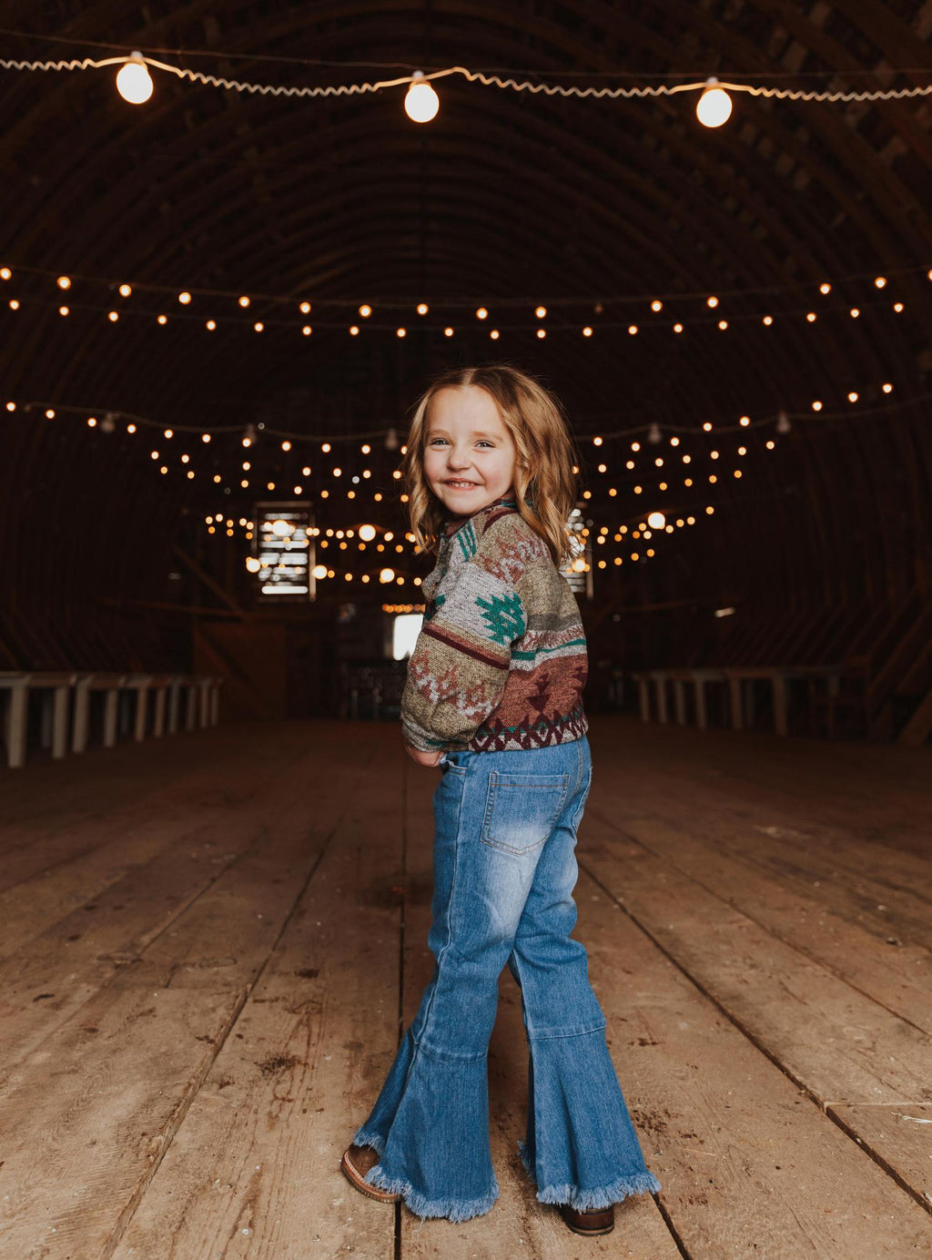 DARK BLUE STONE WASH BELL BOTTOM JEANS
